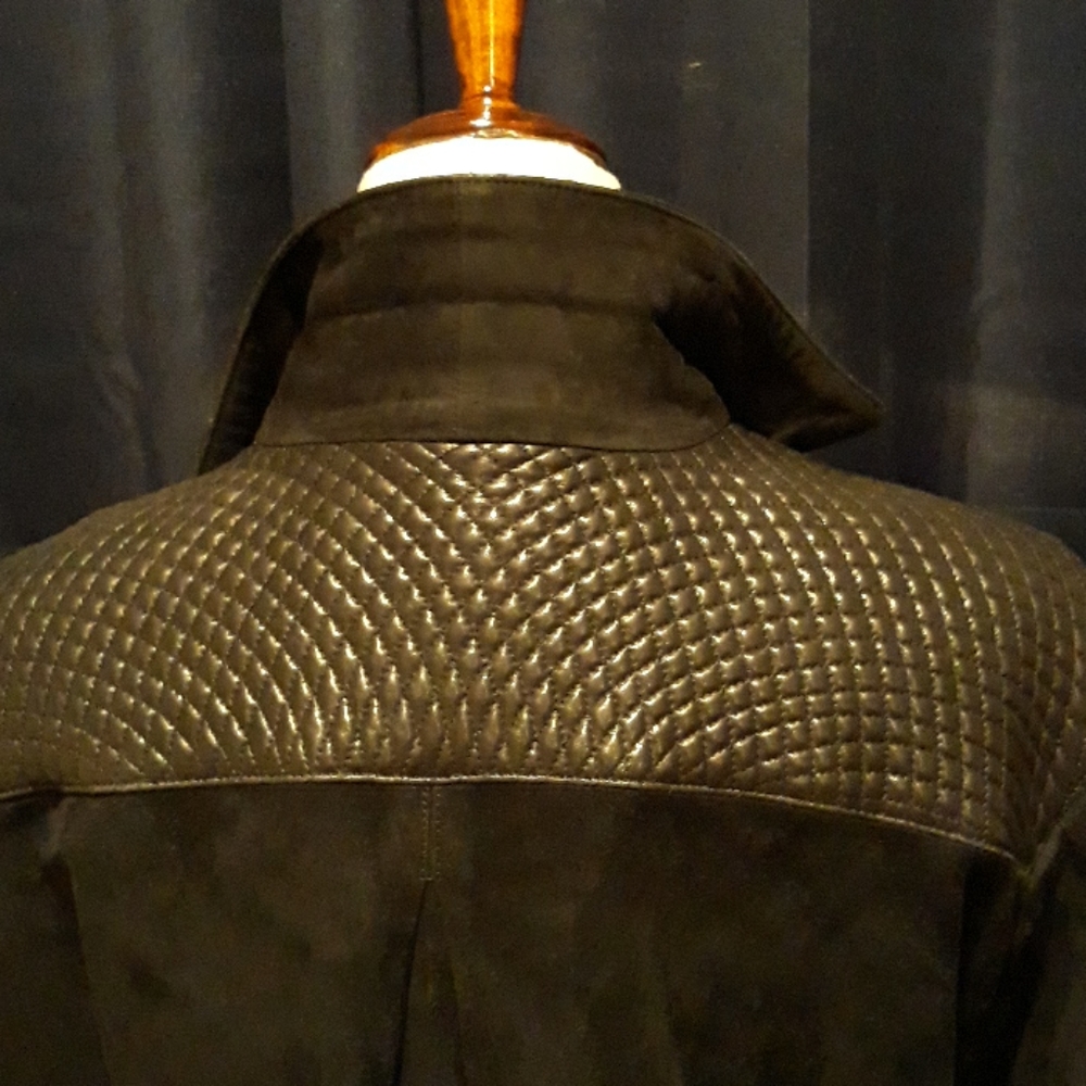 Vintage Bally Black Quilted Leather & Suede Jacket View 4